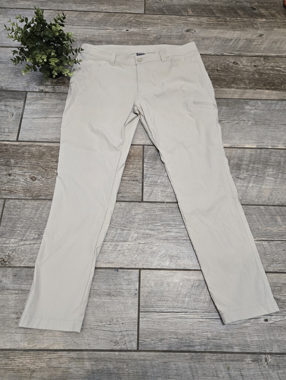 Eddie Bauer Cream Outdoor Hiking Straight Leg Technical Pants, Size 14